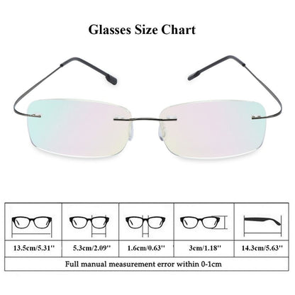 Rimless Memory Titanium Ultra-light Reading Glasses Presbyopic Eyeglasses