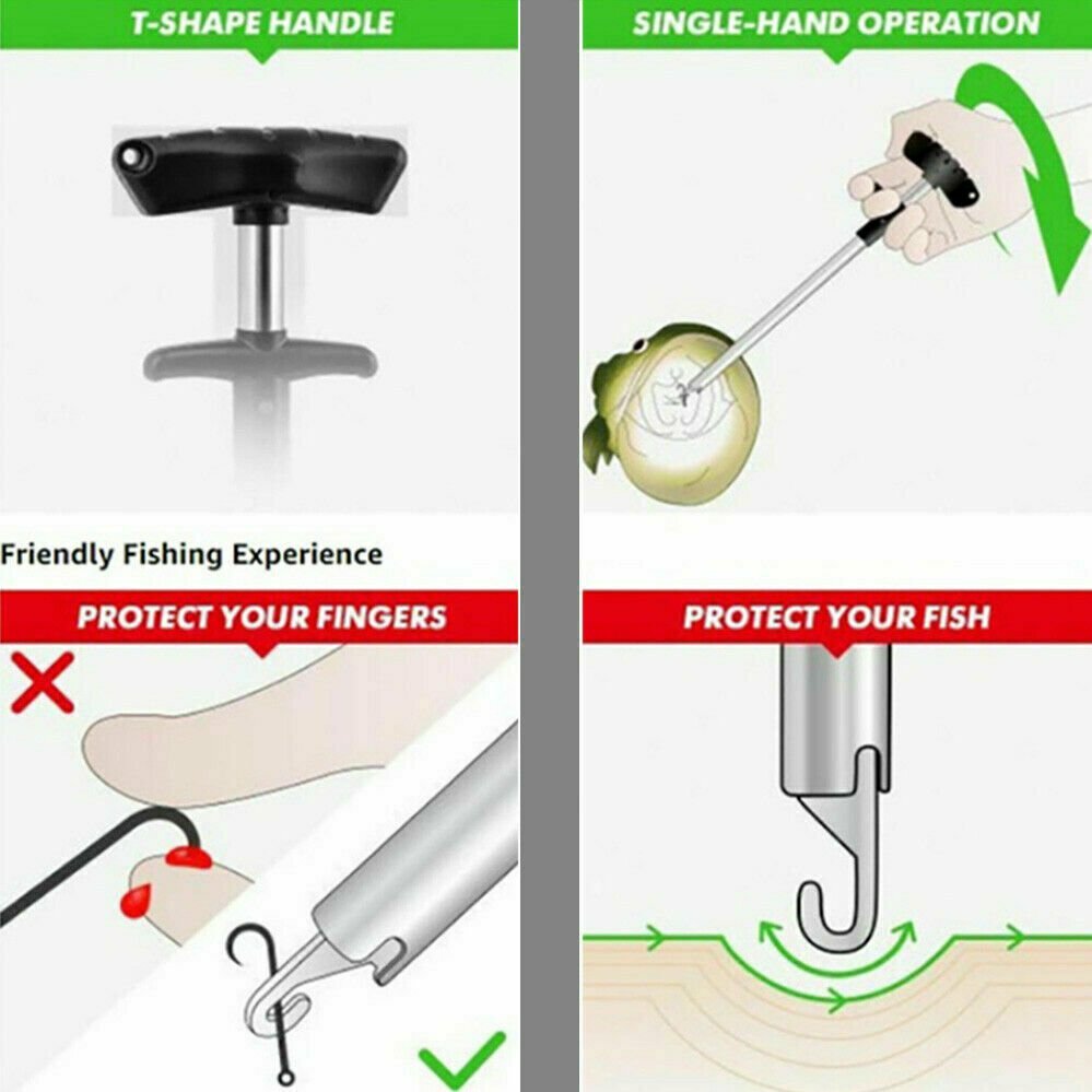 Easy Fish Hook Remover Fishing Tool Tackle Dehooker Flathead Carp Bream Lures