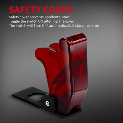 2pcs Red LED Toggle Switch 12V 20A with Safety Cover ON/Off Switch for Car Boat