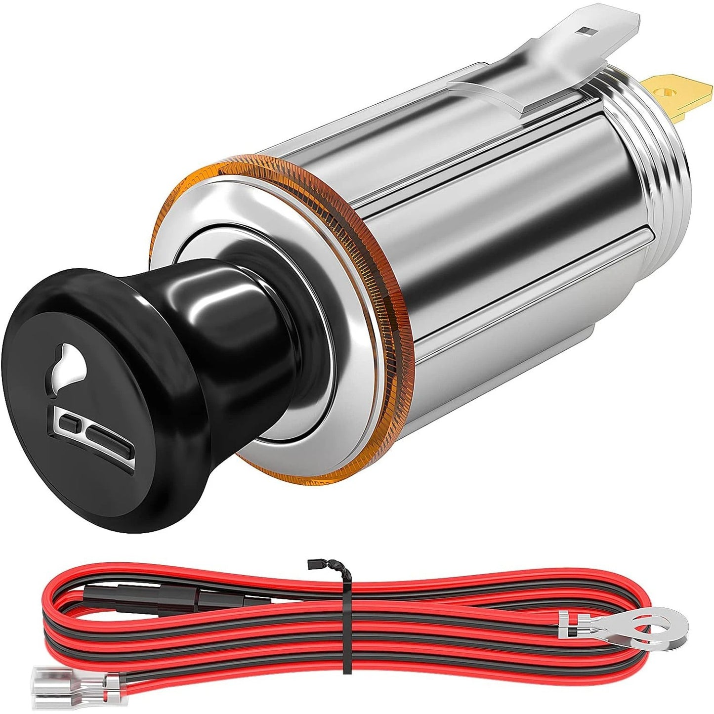 12V Cigarette Lighter Socket Outlet with Eject Button Lighter Plug 1 Set