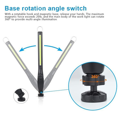 LED COB Work Light Mechanic Flashlight Lamp Rechargeable Torch w/ Magnetic Base