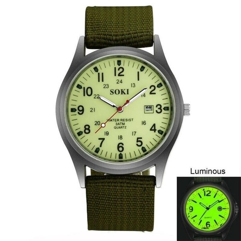 Portable Stainless Steel Fashion Military Sport Men's Wrist Watch Quartz
