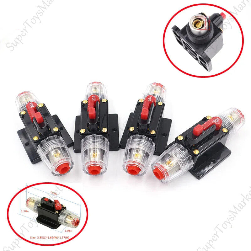 Circuit Breaker Fuse Holder DC 12V 20A-100A AMP Car Audio Solar Energy Inline OZ