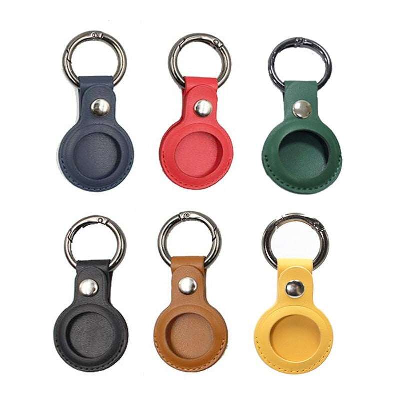 Apple Air Tag Leather Case Cover Keychain Holder Sleeve Shell Tracker Protection