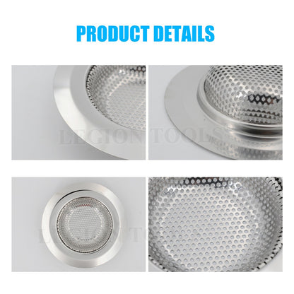 Stainless Steel Kitchen Bathroom Sink Strainer Waste Plug Filter Drain Stopper