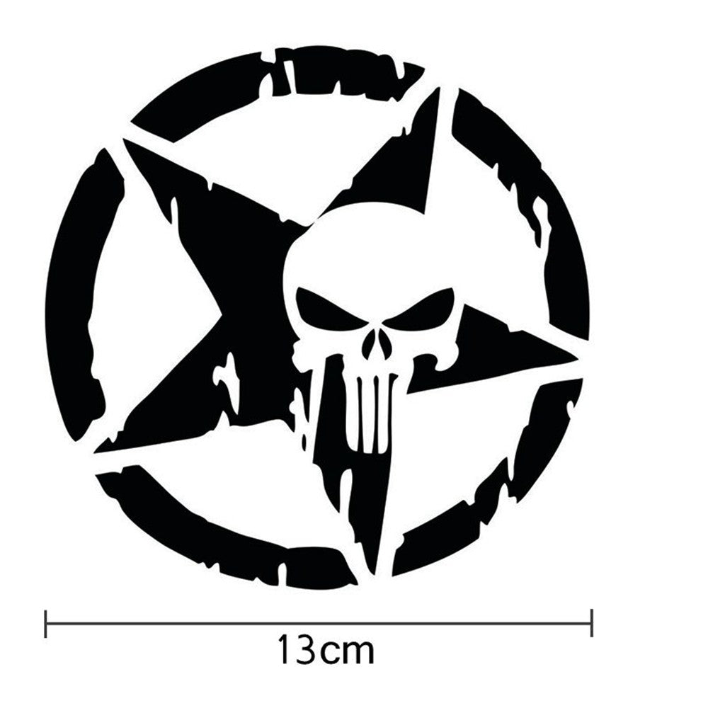 New Auto Reflective Punisher Star Vinyl Decal Skull Pentagram Car Sticker
