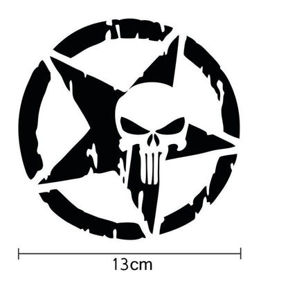 New Auto Reflective Punisher Star Vinyl Decal Skull Pentagram Car Sticker