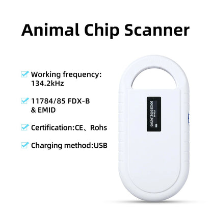 Rechargeable Pet ID Microchip Scanner Portable Handy Dog Cat Animal RFID Reader
