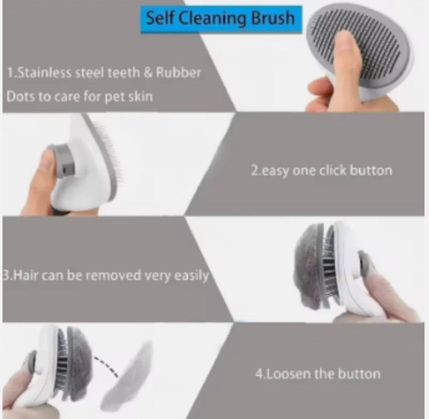 Grooming Brush For Dog Cat Deshedding Tool Rake Comb Fur Remover Reduce Pet Hair