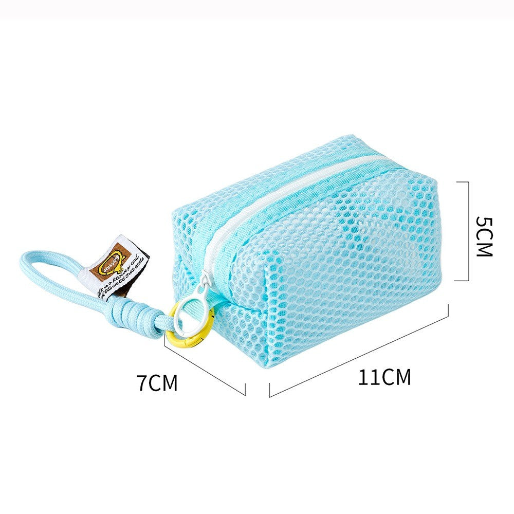 Mesh Mesh Storage Bag Dopamine Color Small Makeup Bag Charging Cable Pouch