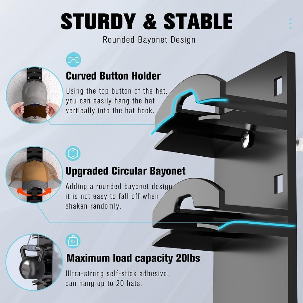 Closet Hat Rack Baseball Caps Organizer Space Saving Wall Hat Storage Holder AU