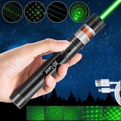 990Miles Rechargeable Green Laser Pointer Pen Astronomy Lazer Star Visible Beam