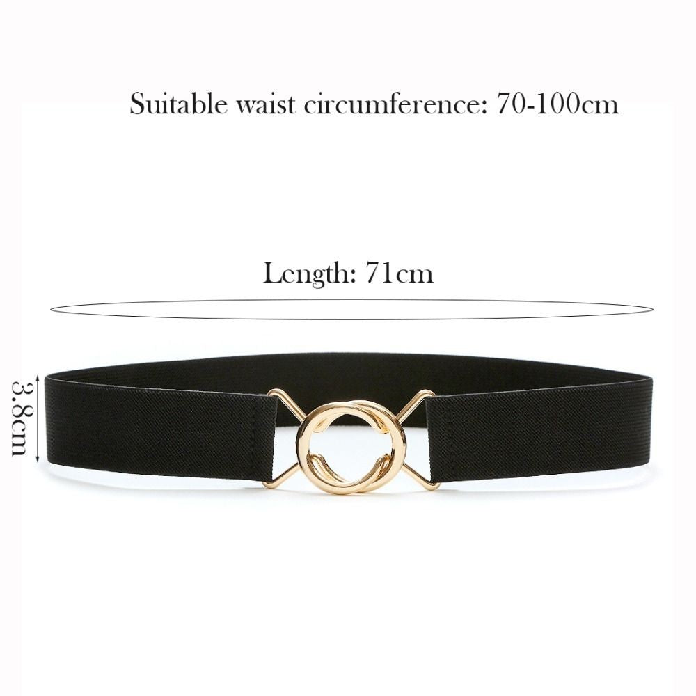 Adjustable Stretch Belt 3.8cm Wide Waist Belt Thin Elastic Belt  for Women