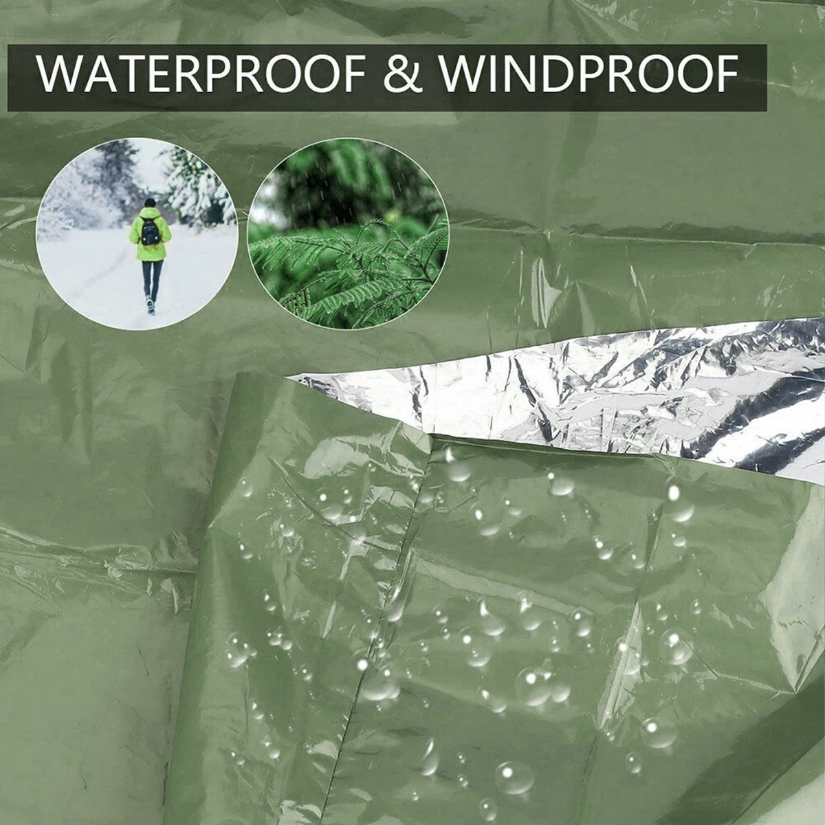 For First Aid Survival 2x Emergency Rain Poncho Waterproof Coat Warm Keeping AU