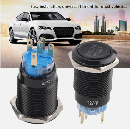 12V Engine Start Switch Waterproof Car Push Button Ignition Starter Black AU