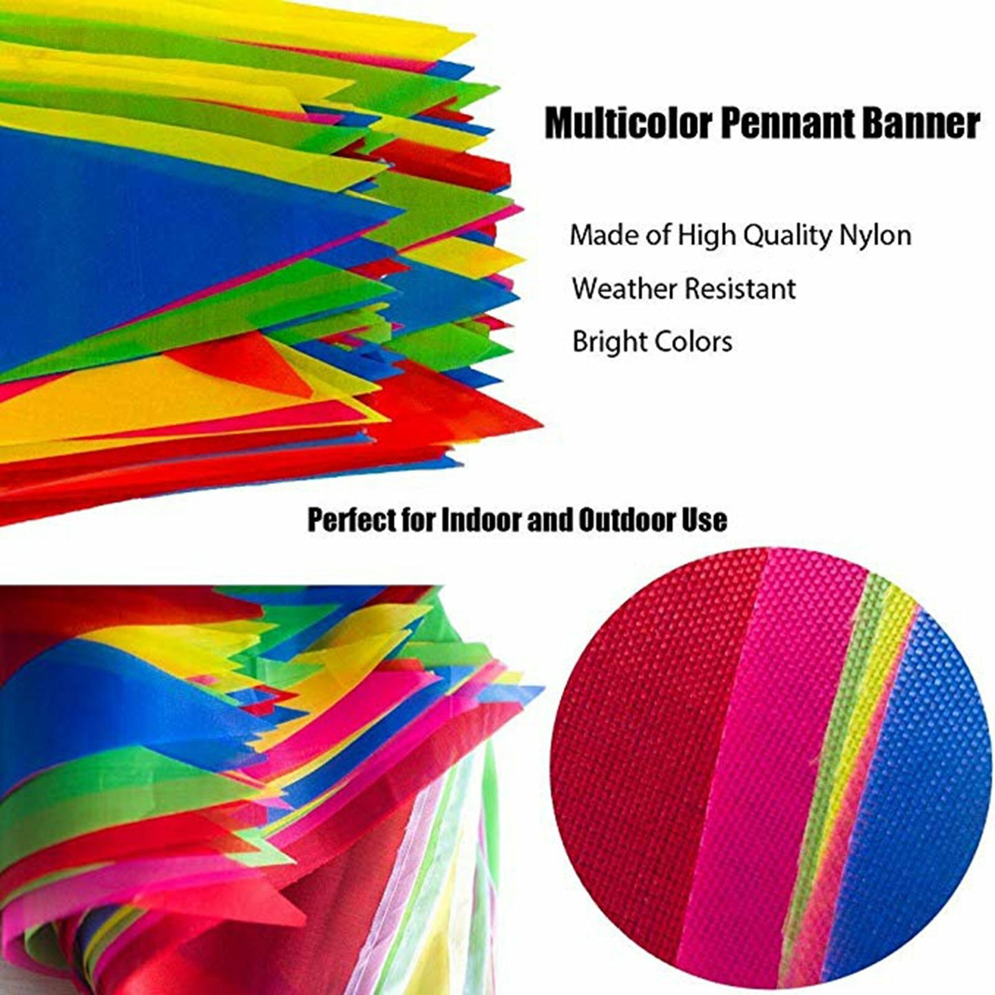 AU 80M-320M Colorful Bunting Triangle Flags Wedding Party Outdoor Banner Decor