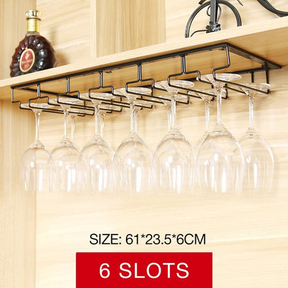 8/7/6/5/4/3 Slots Wine Glass Rack Holder Hanger Hanging Bar Storage Drying Rack