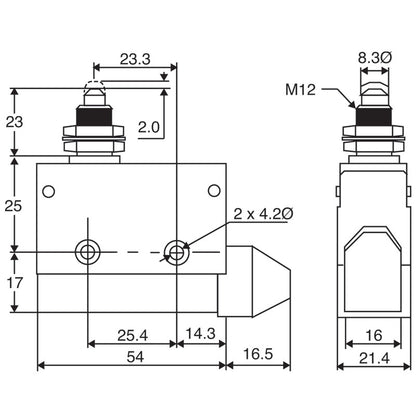 IP65 Momentary Heavy Duty Limit Switch