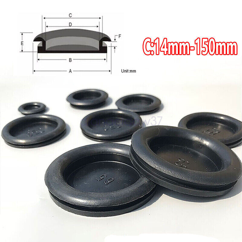Rubber Grommets Closed Blind Grommet Plugs Bung 14mm - 120mm Black OZ