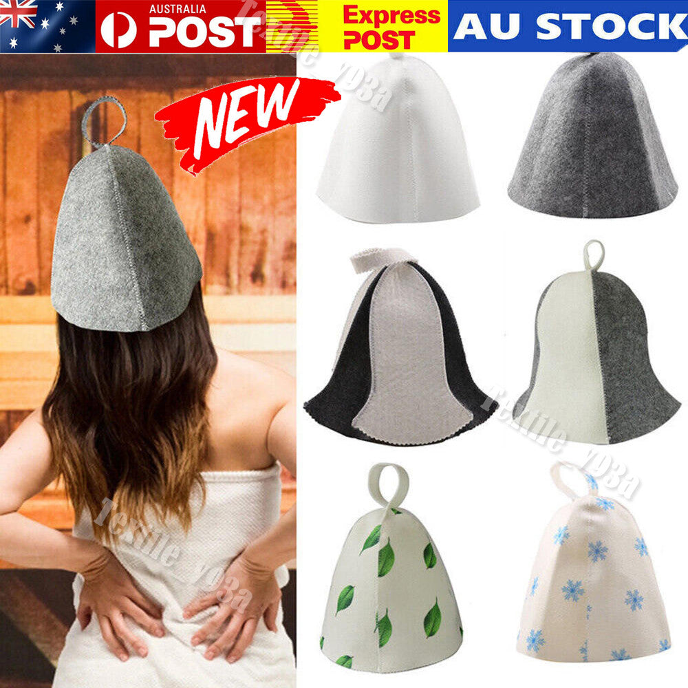 Wool Felt Sauna Hat Russian Banya Cap Unisex Lightweight For Shower Cap Hat AU