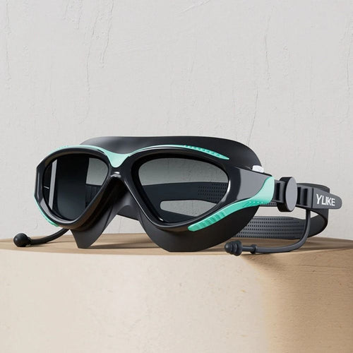 Swimming Goggles Adults Big Frame With Earplugs Swim Glasses Anti-fog Goggles