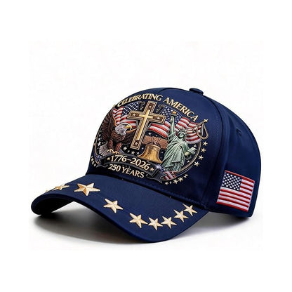 250th Anniversary USA Hat - Adjustable United States Baseball Cap for Men Women