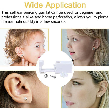 Disposable Nose Ear Piercing Unit Earring Gun Kit DIY Home Piercer Pierce Stud