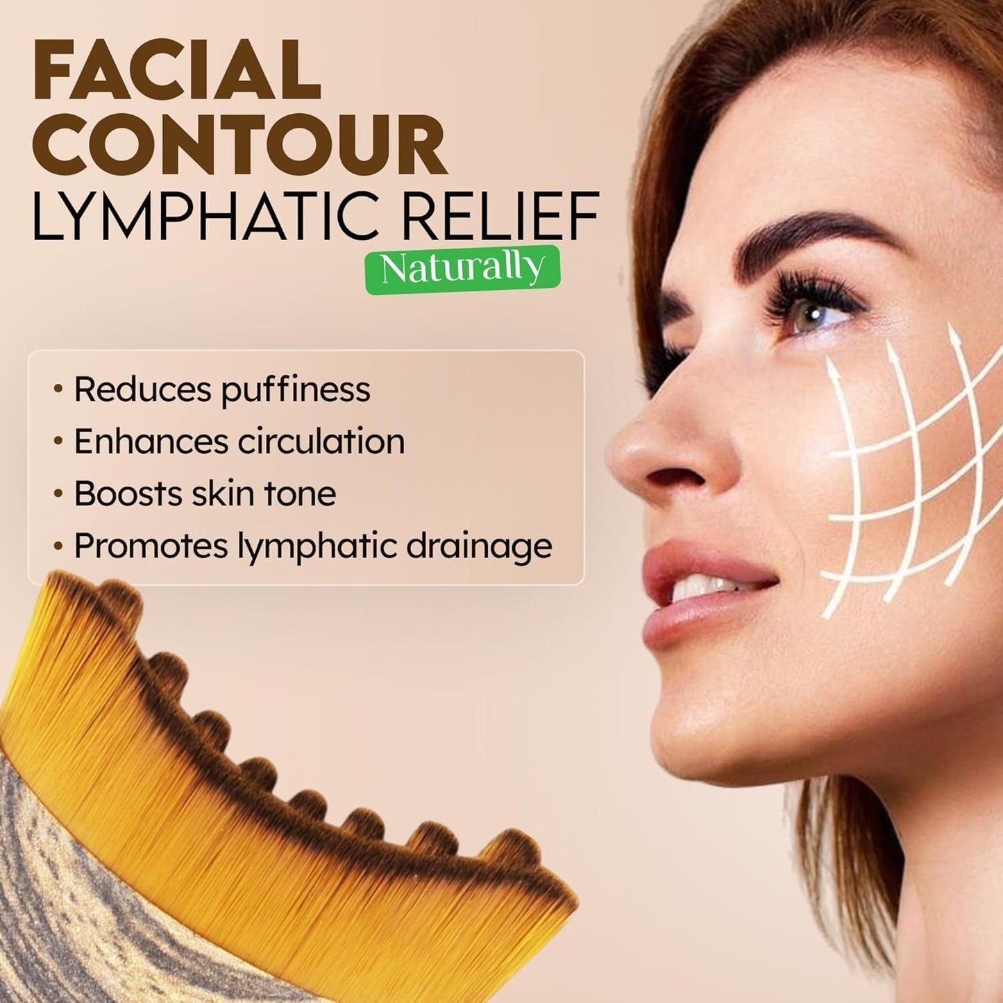 Lymphatic Contour Face Brush Dry Brushing Face Brush Lymphatic Drainage Massage