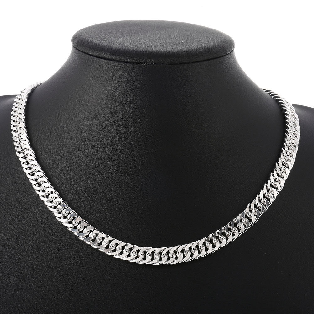 925 Sterling Silver Filled 10MM Classic Solid Curb Chain Necklace 20" Stunning