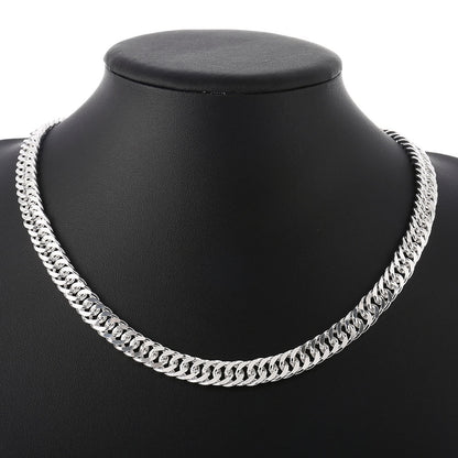 925 Sterling Silver Filled 10MM Classic Solid Curb Chain Necklace 20" Stunning