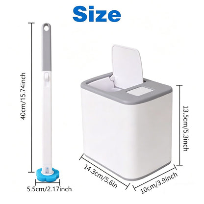 Disposable Toilet Brush Wand Set Bathroom Cleaner Holder With 30Pcs Refills