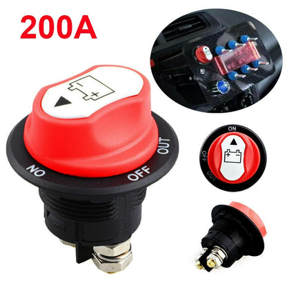 12-24V 200A Disconnect Battery Isolator Cut Off Kill Switch Key Car Marine Boat
