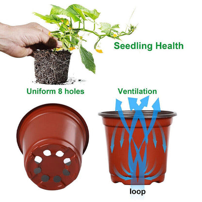 100PCS Plastic Plant Flower Garden Pots Nursery Seedlings Pot Growing Container