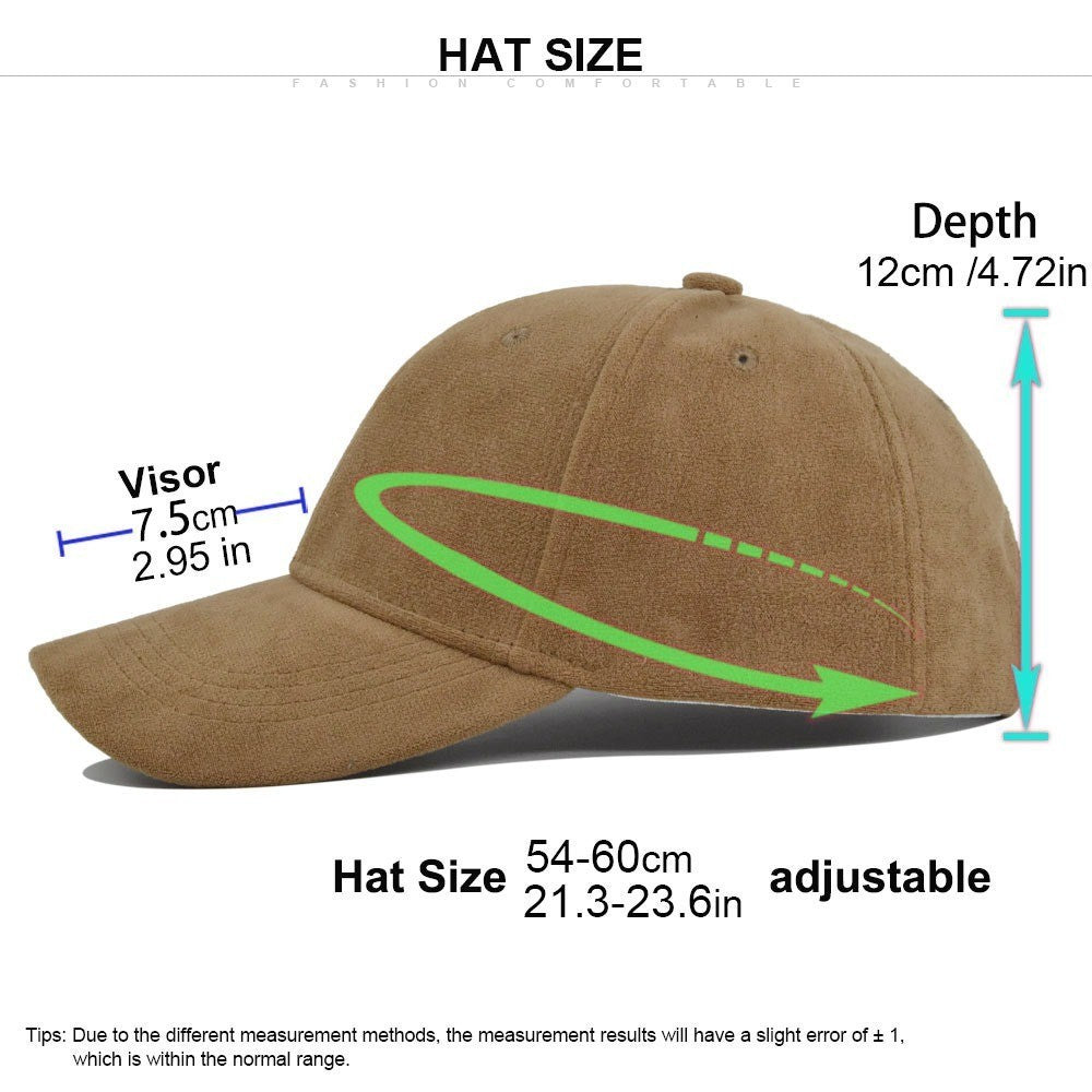 Solid Color Men Women Trucker Suede Baseball Hat Soft Dad Snapback Cap