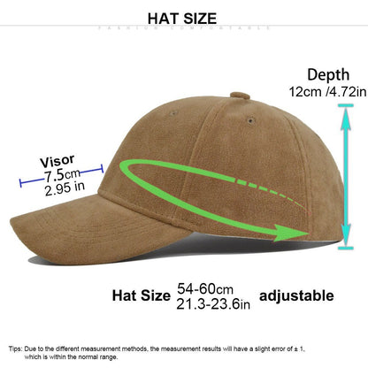 Solid Color Men Women Trucker Suede Baseball Hat Soft Dad Snapback Cap