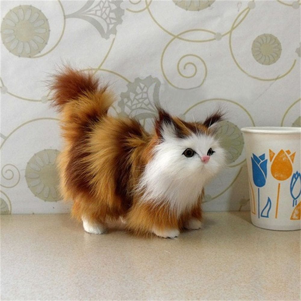 Simulation Plush Cat Toys Stuffed Kitten Doll Cat Model Plush Cat Toy Handicraft