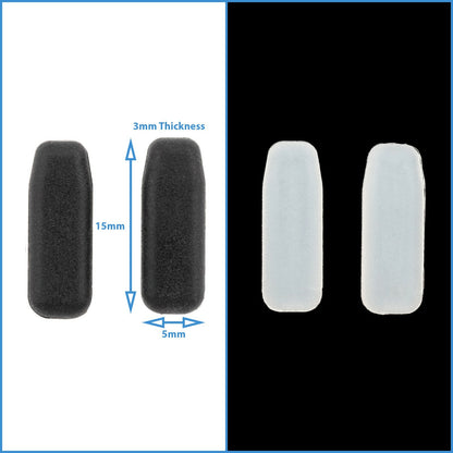 4pcs Clear Black ic! Berlin Replacement Silicone Nose Pad Slot Frame Sunglasses