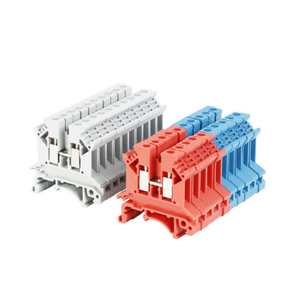 50-10Pcs UK-2.5B 2.5mm 2 DIN Rail Universal Combination Terminal Block Screw AU