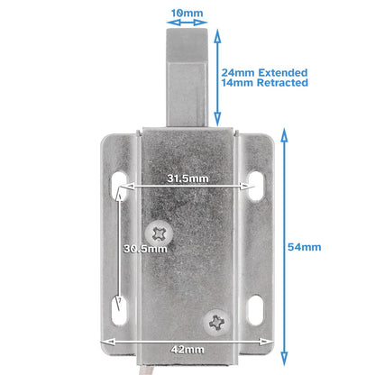 Up Electronic Solenoid Long Latch + Buckle Lock 12V 0.6A Electric Assembly