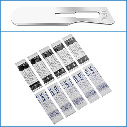 10pc No. 10R Sterile Carbon Steel Surgical Scalpel Butter Blade Dermaplaning