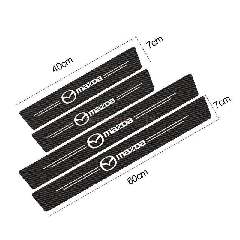4PCS Car Door Plate Sill Scuff Cover Anti Scratch 3D Decal Sticker Compatible with Mazda