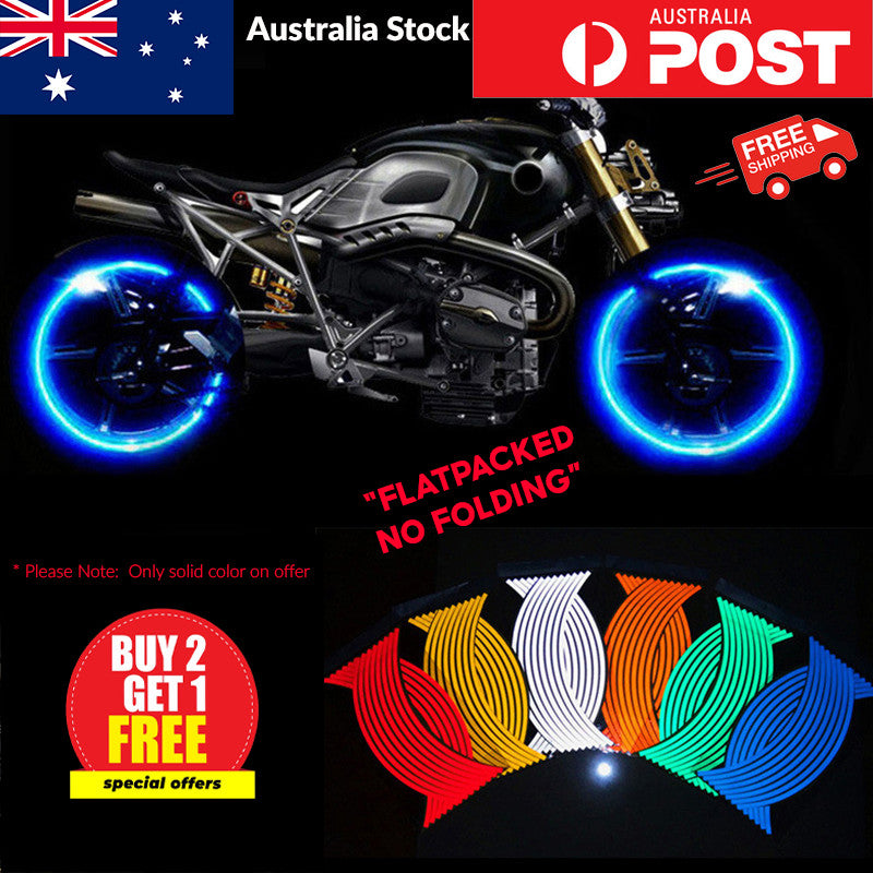 17"/18" Reflective Rim Tape Wheel Stripe Decal Trim Sticker For Car Motorcycle
