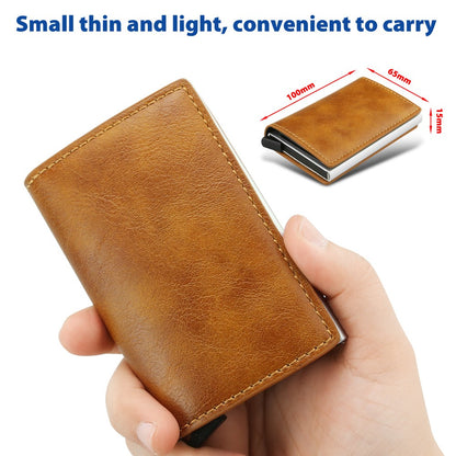Men's RFID Blocking Leather Wallet Slim Credit Card ID Holder Carbon Fiber Purse