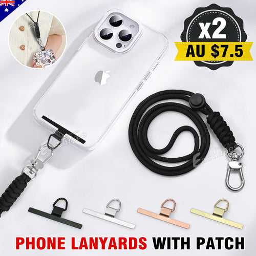 2PCS Stainless Steel Flexible Phone Lanyard Compatible with iPhone 17Pro Max With Neck Strap