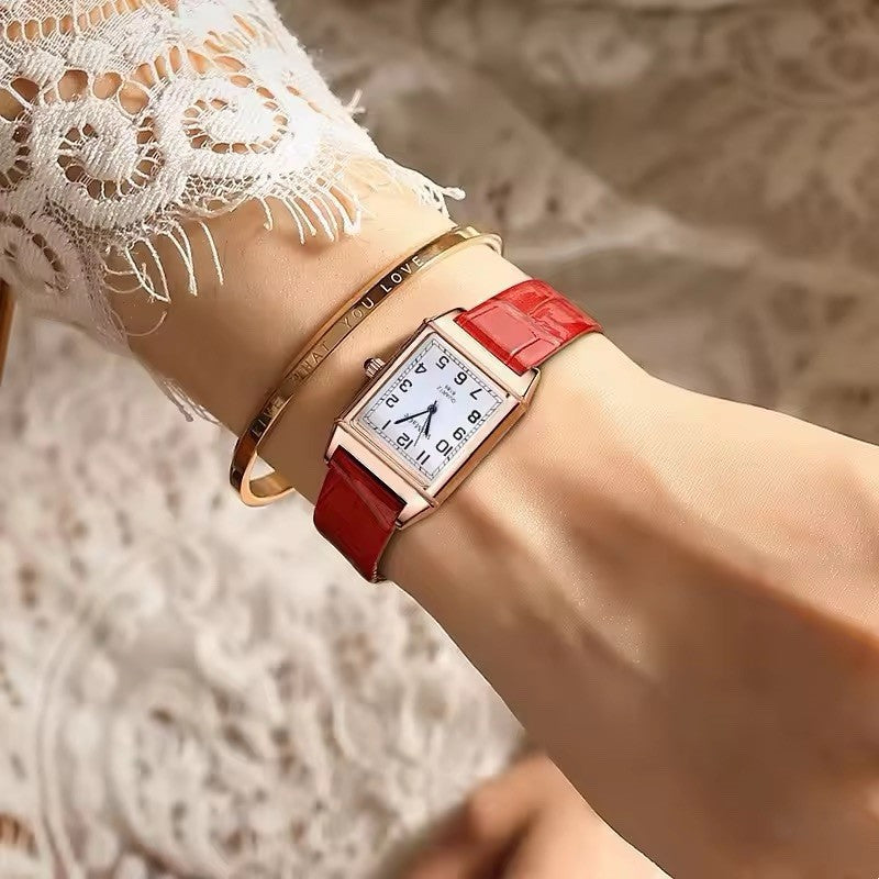 Luxury Rose Gold Ladies Quartz Watch - Fashion Women Leather Wristwatch Style