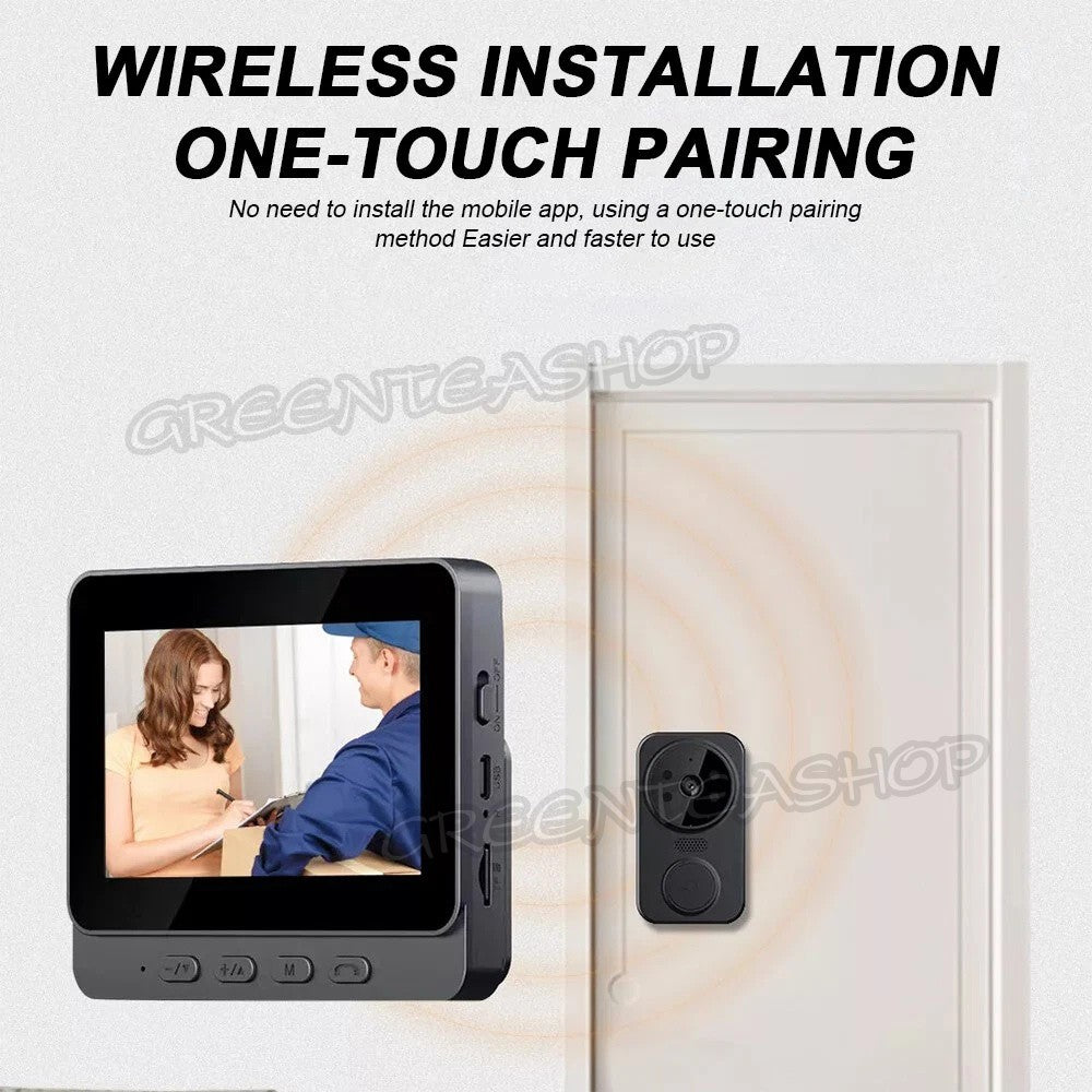 Wireless Video Door Bell WiFi Phone Intercom System with Monitor Doorbell Camera