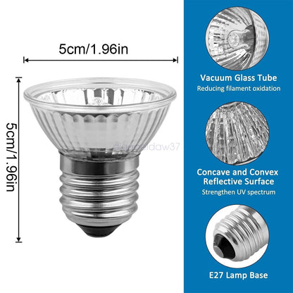 25/50/75W Heat Lamp Reptile Light Bulb UV UVB+UVA Tortoise Calcium Supplement