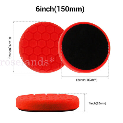 5pc/set 5"(125mm)/6"(150mm) Hex Logic Sponge Buffing Polishing Pads for Polisher