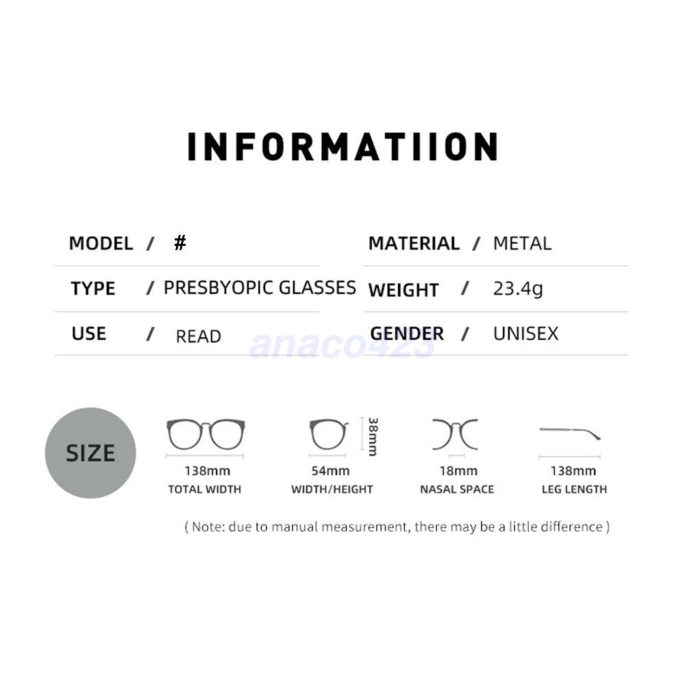 2PACK Men Square Metal Frame Spring Hinge Reading Glasses Eyeglasses +1.0 ~ 6.0