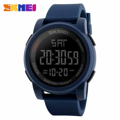 SKMEI Digital Sports Watch Mens 50M Waterproof Resistant Casual Military 1257